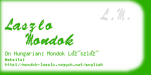 laszlo mondok business card